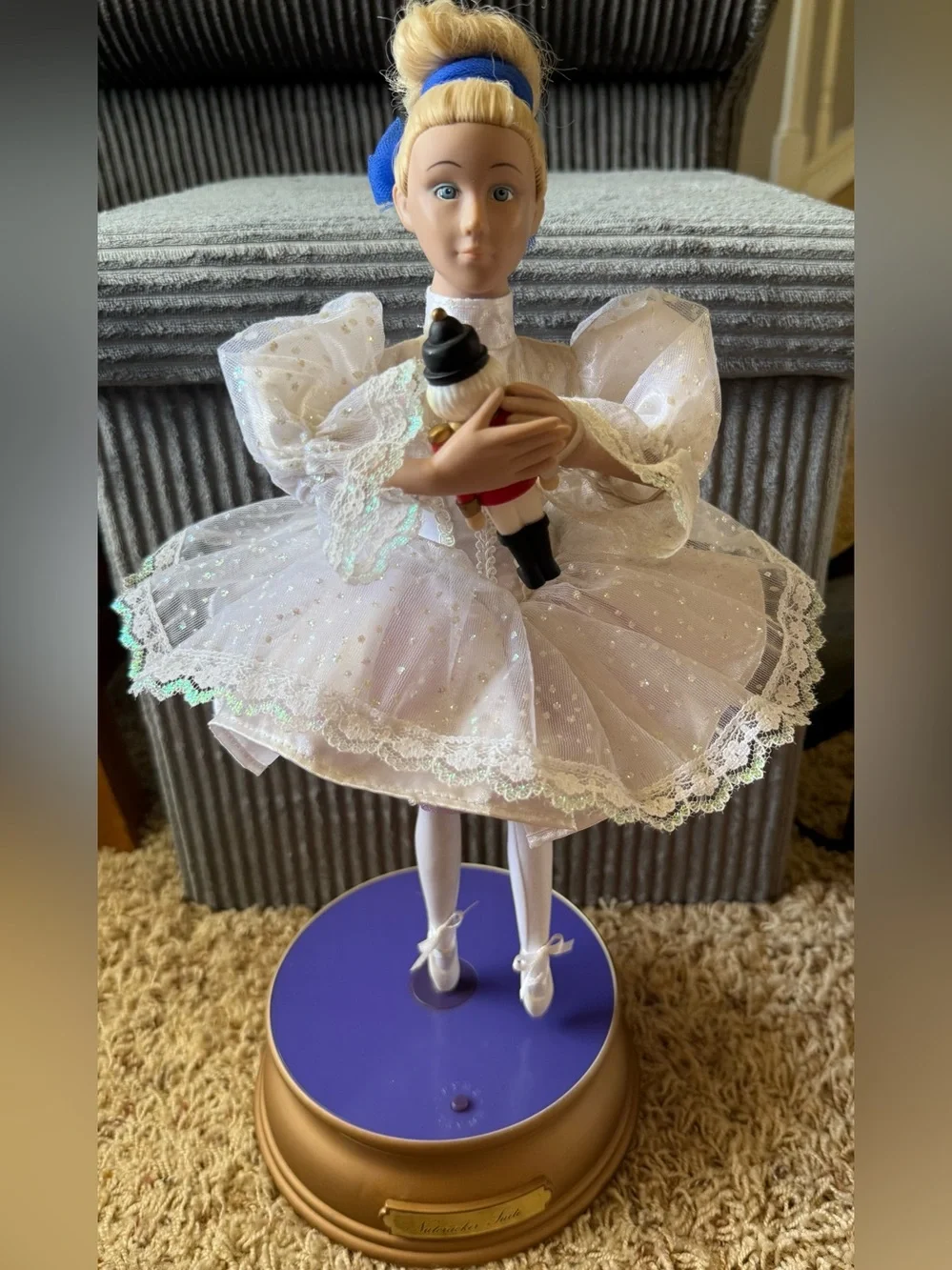 Ballerina Music Box With Nutcracker Music Rotating Christmas Holiday Decor Doll